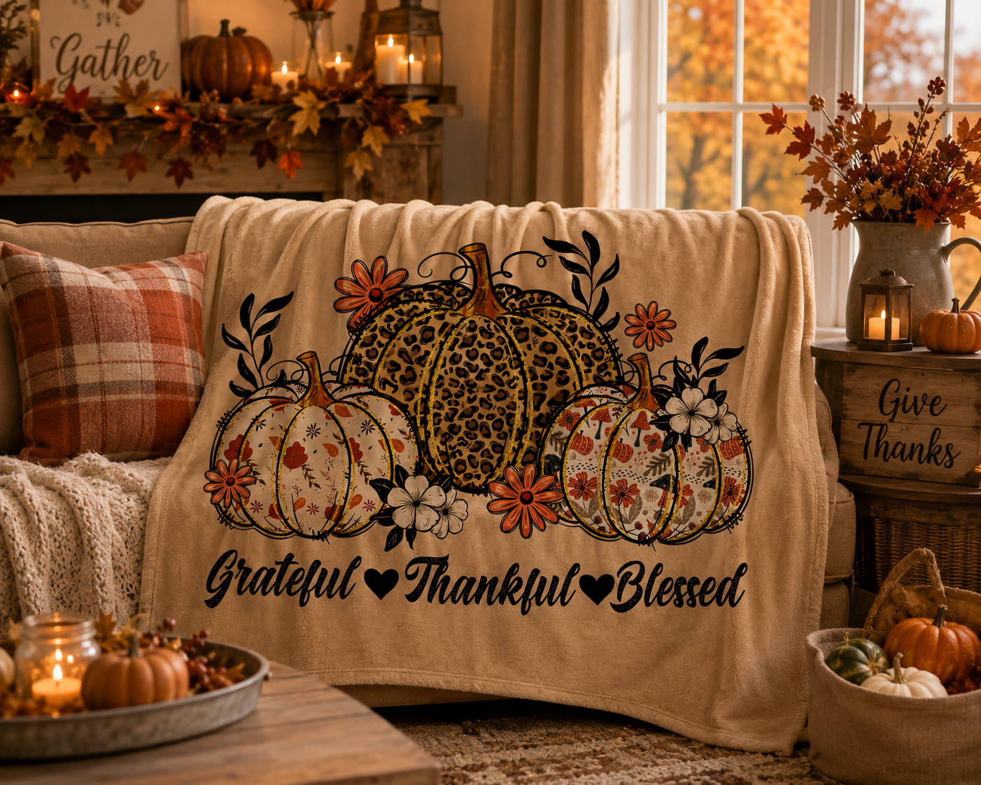 PreOrder | Grateful Thankful Blessed Blankets