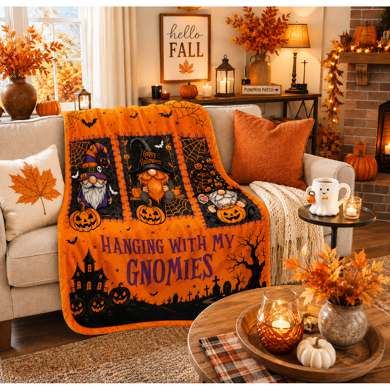 Ready to Ship | Hanging with My Gnomies Halloween Blankets