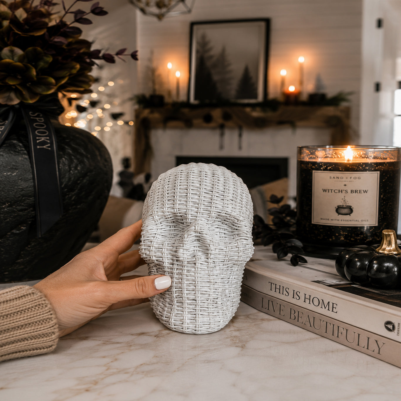 long lasting skull decor rattan basketweave style neutral brown white halloween fall gothic accent wicker texture durable
fade resistant skull heads rattan basketweave texture neutral brown white halloween fall decor gothic wicker style
Rattan skull decor 2 colors neutral brown white basketweave resin texture halloween fall gothic accent