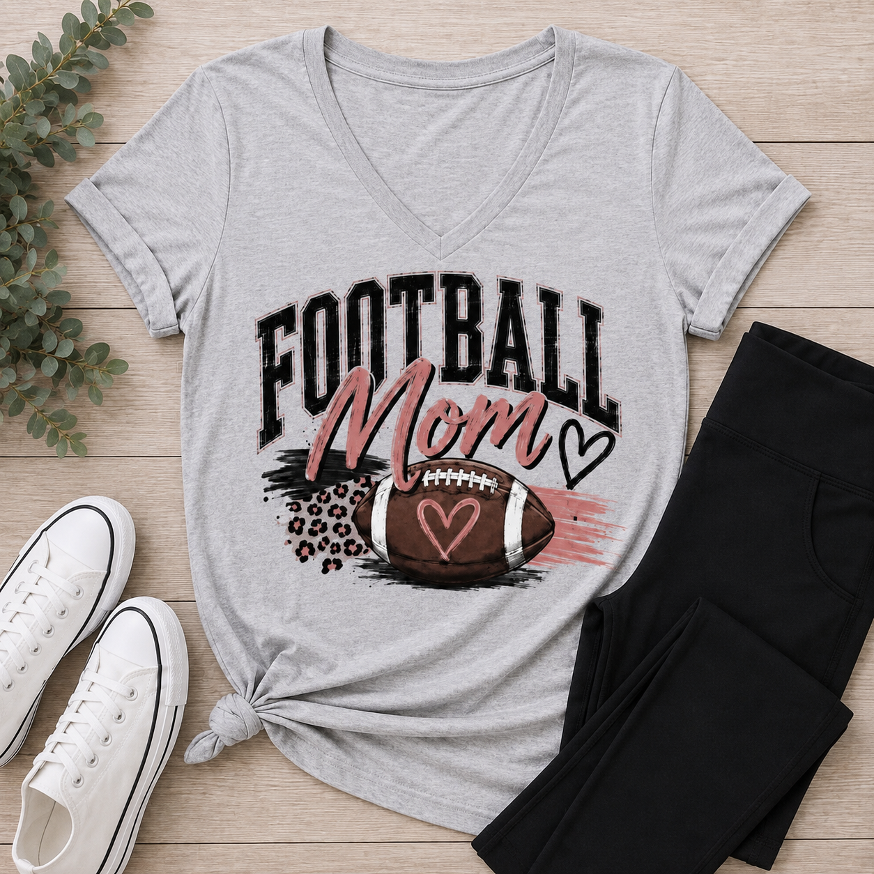 Football Mom V-Neck