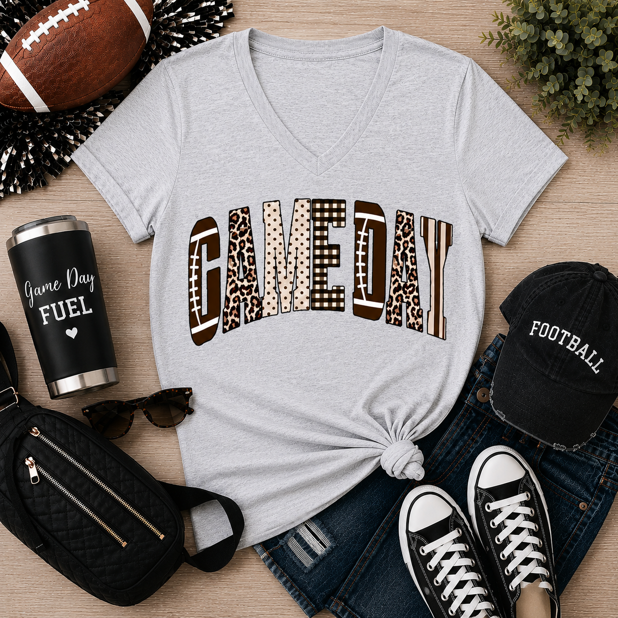 Game Day Graphic V-Neck Tee