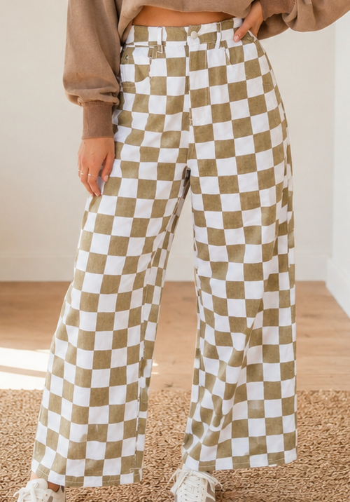 Checkered Barrel Jeans WTW