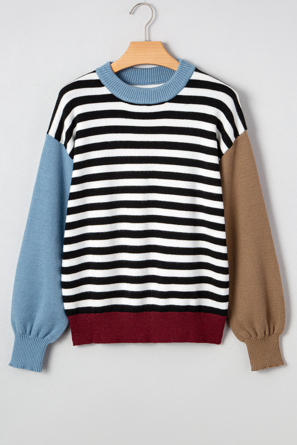 Colorblock Stripe Panel Sweater WTW