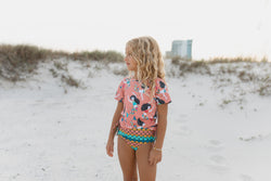 Coral Mermaid Rash Guard Swimsuit