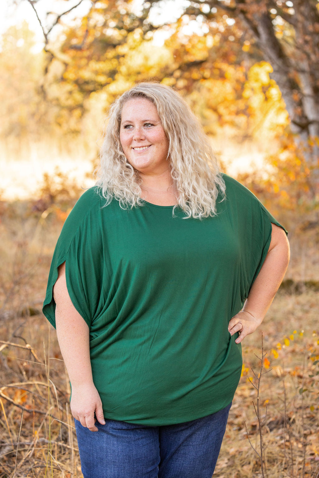 Darcy Dolman Top - Forest Green | Women's Flowy Top