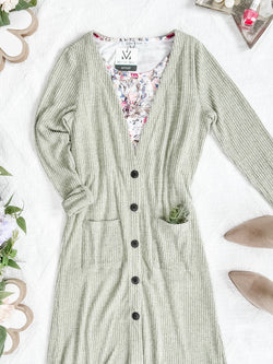 Colbie Ribbed Cardigan - Pistachio