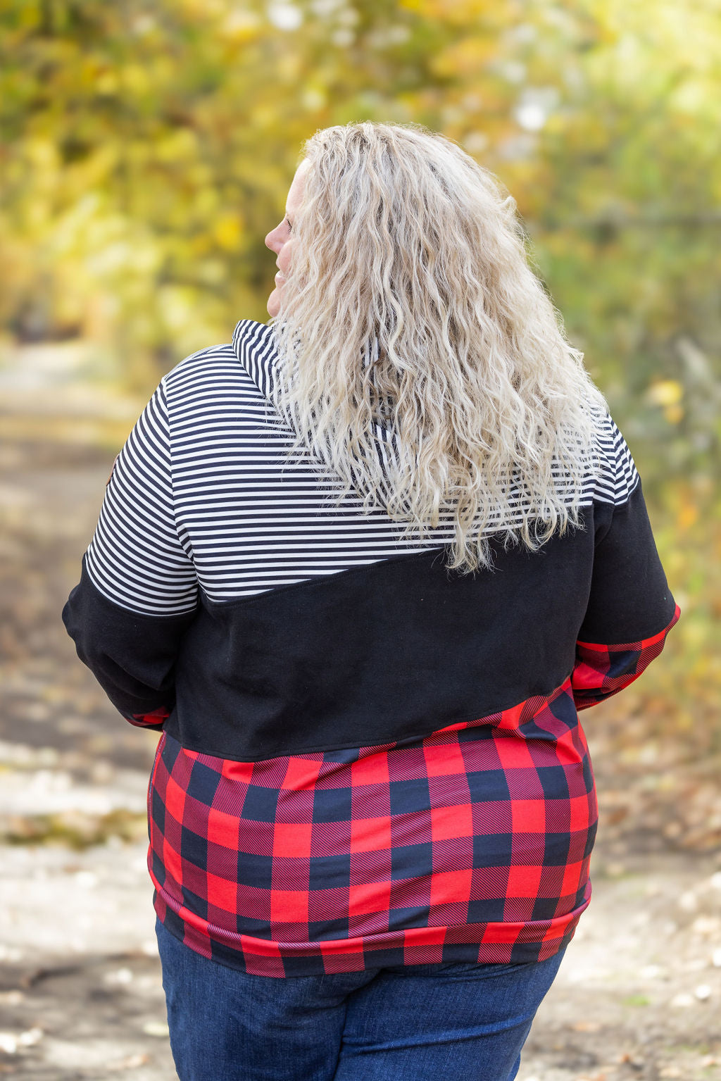 Colorblock Fullzip - Plaid and Stripes