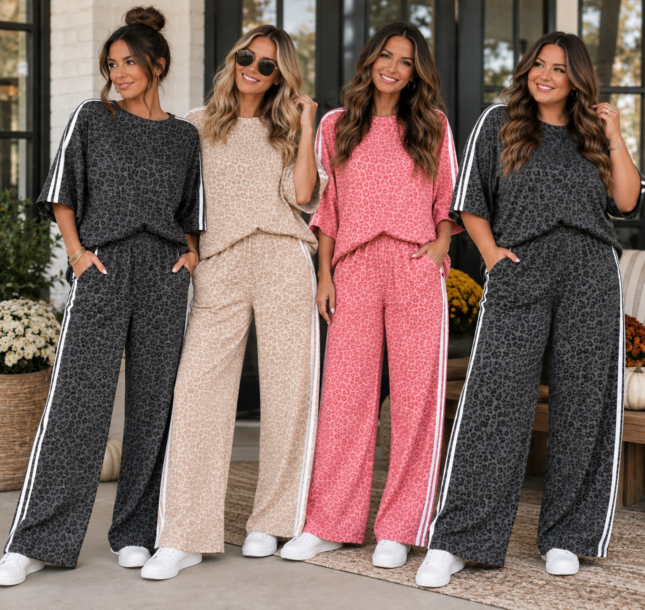 Leopard Varsity Stripe Pant Set WTW