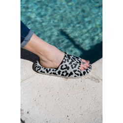 Ready to Ship | Gray Leopard Insanely Comfy -Beach or Casual Slides*