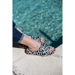 Ready to Ship | Gray Leopard Insanely Comfy -Beach or Casual Slides*