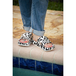 Ready to Ship | White Leopard Insanely Comfy -Beach or Casual Slides