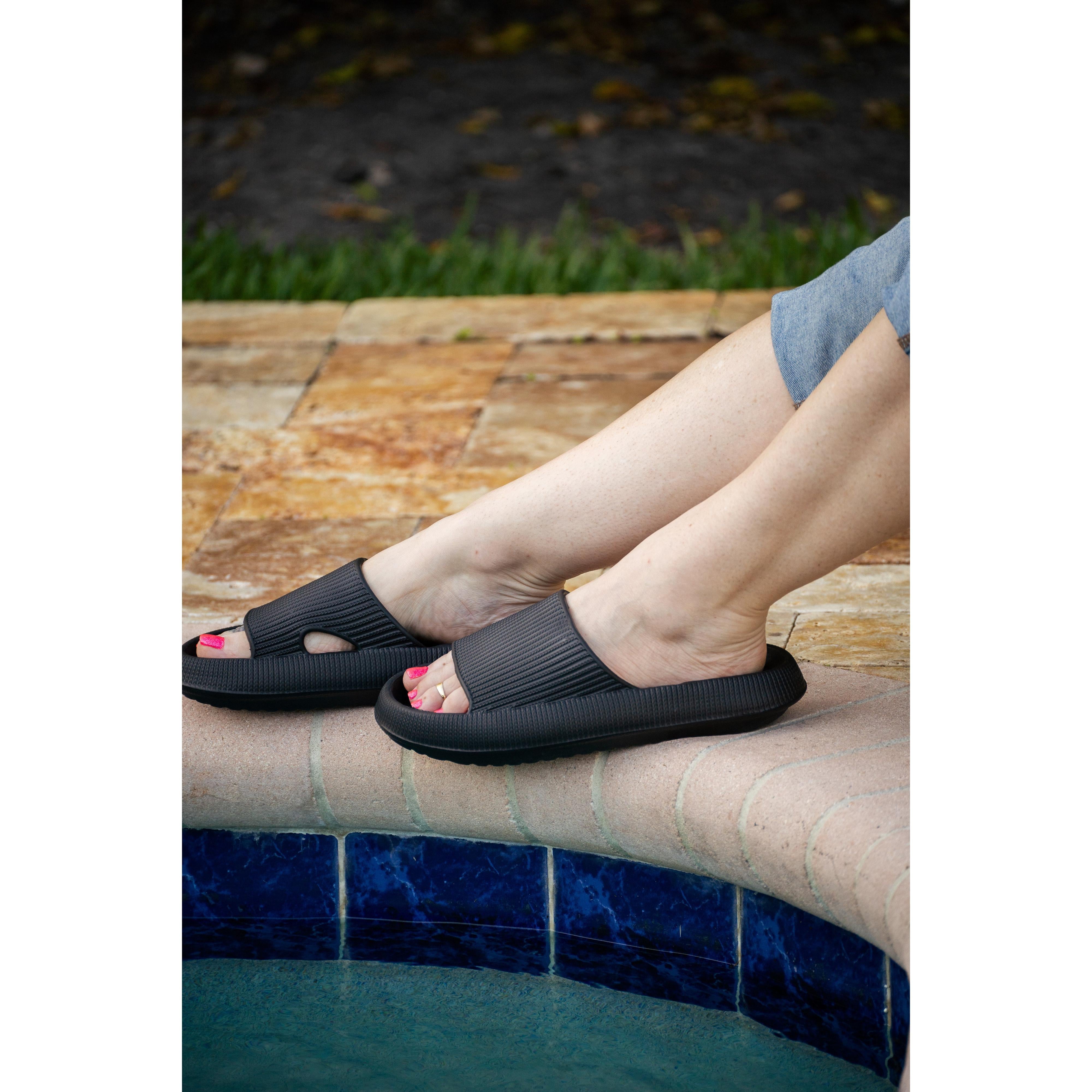 Ready to Ship | Black Insanely Comfy -Beach or Casual Slides