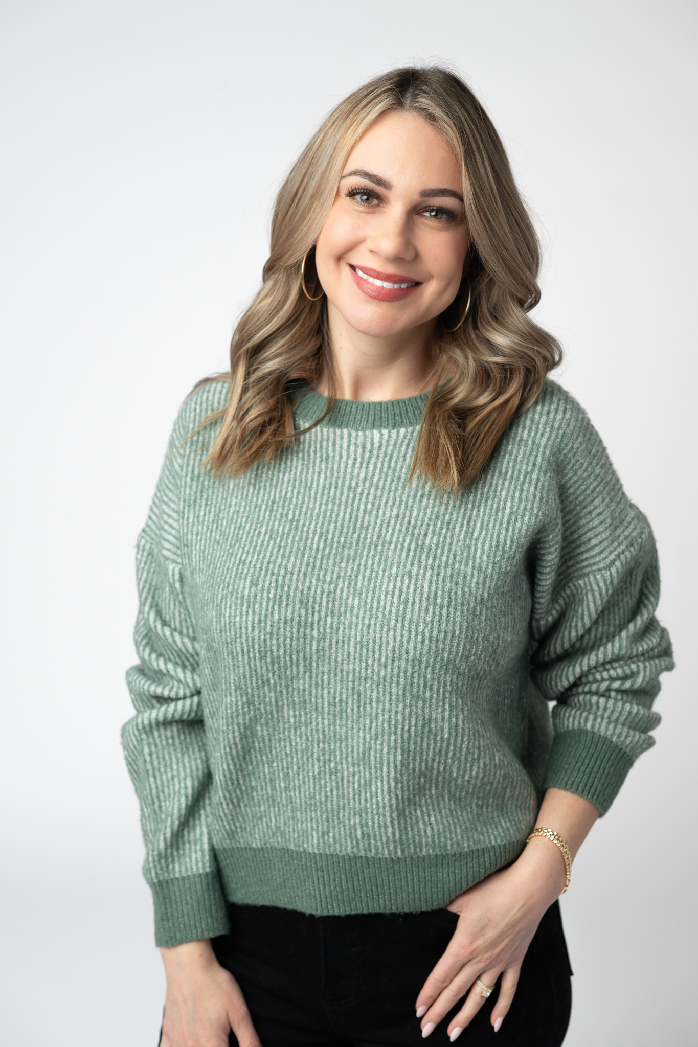 Josie Cozy Crew Sweater - Sage