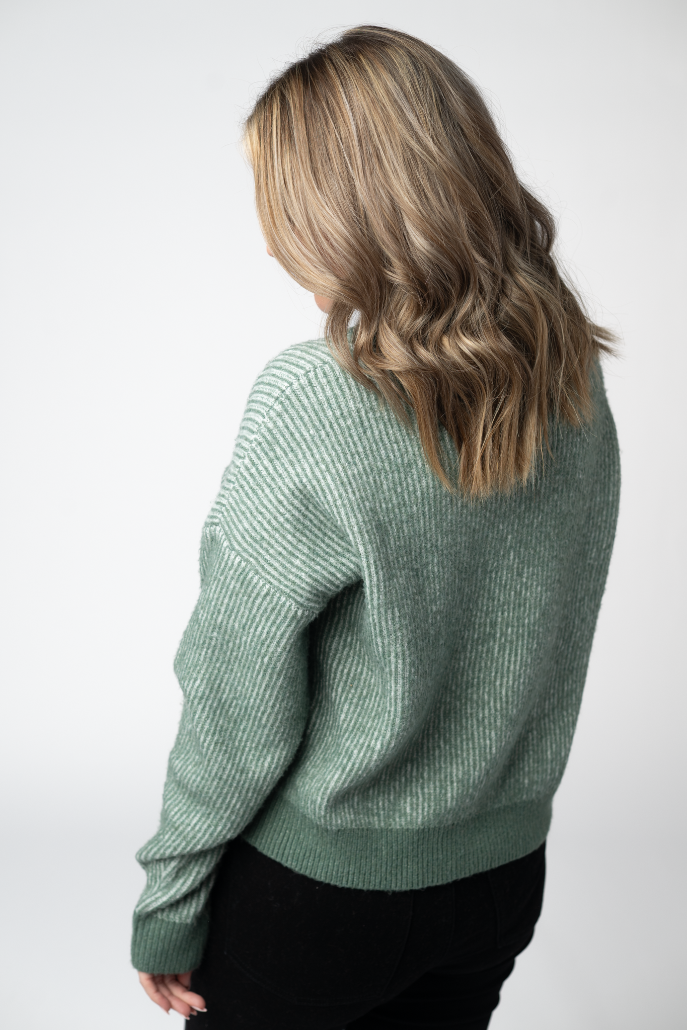 Josie Cozy Crew Sweater - Sage