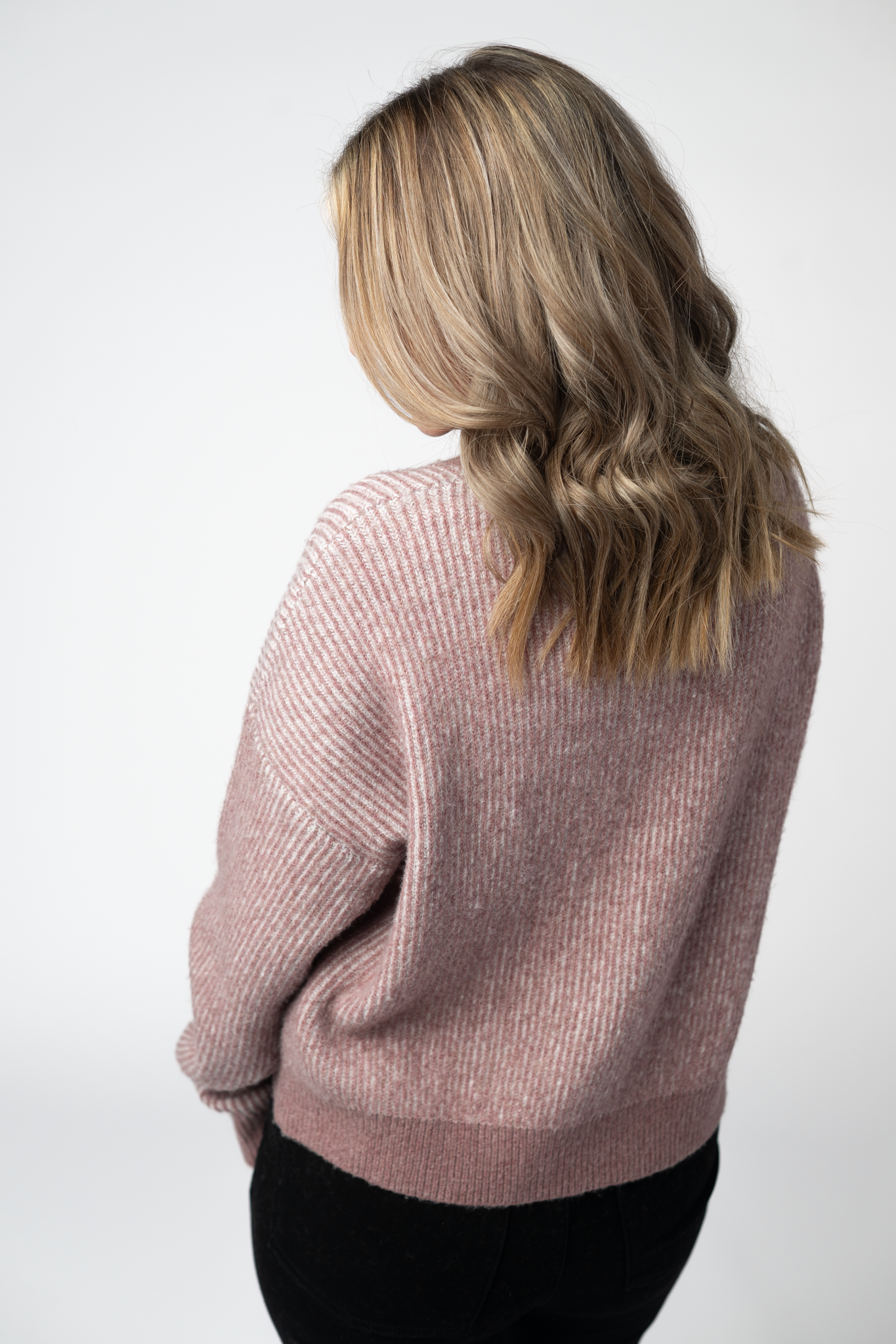 Josie Cozy Crew Sweater - Dusty Rose