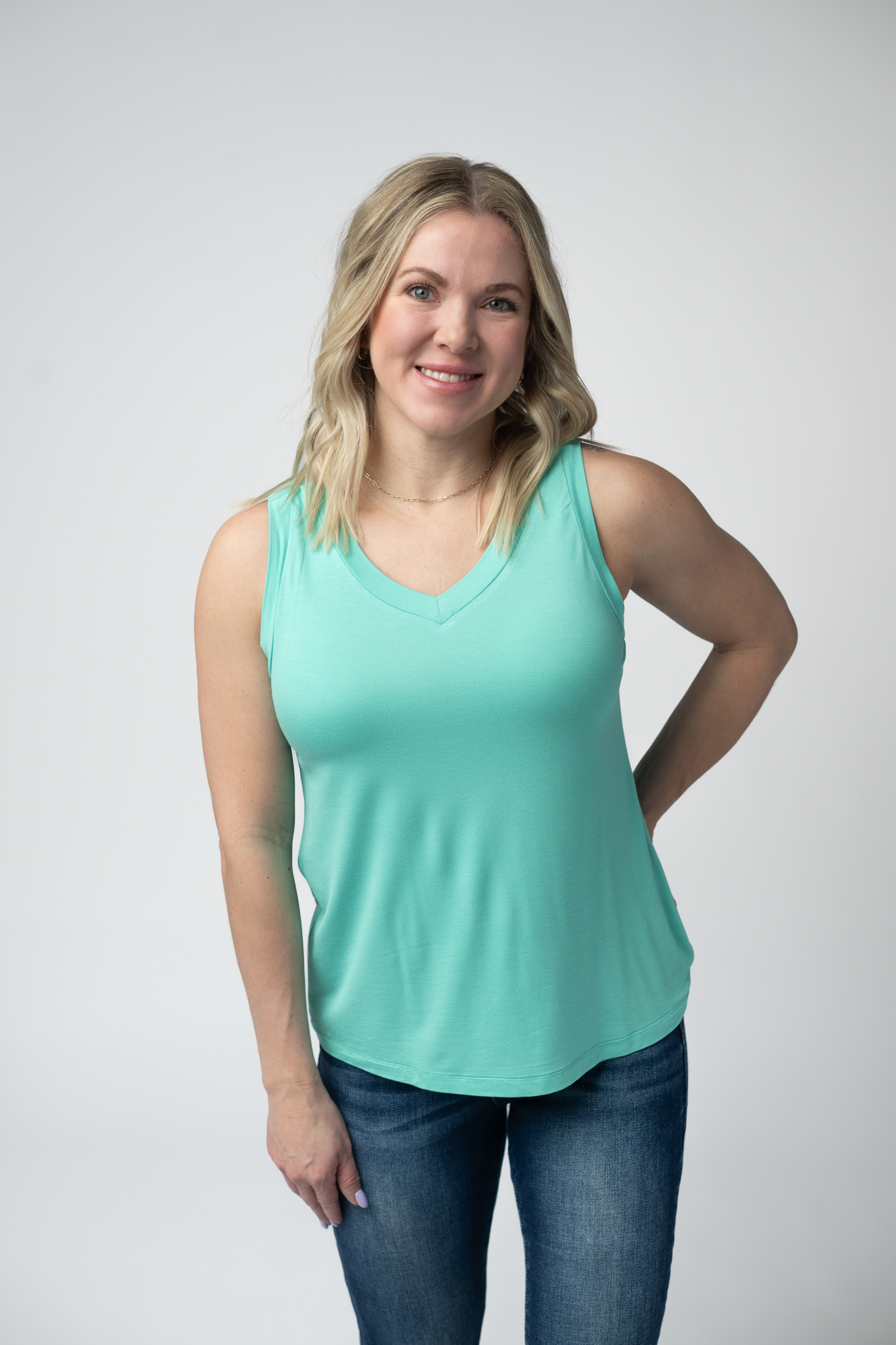Noelle Tank - Turquoise