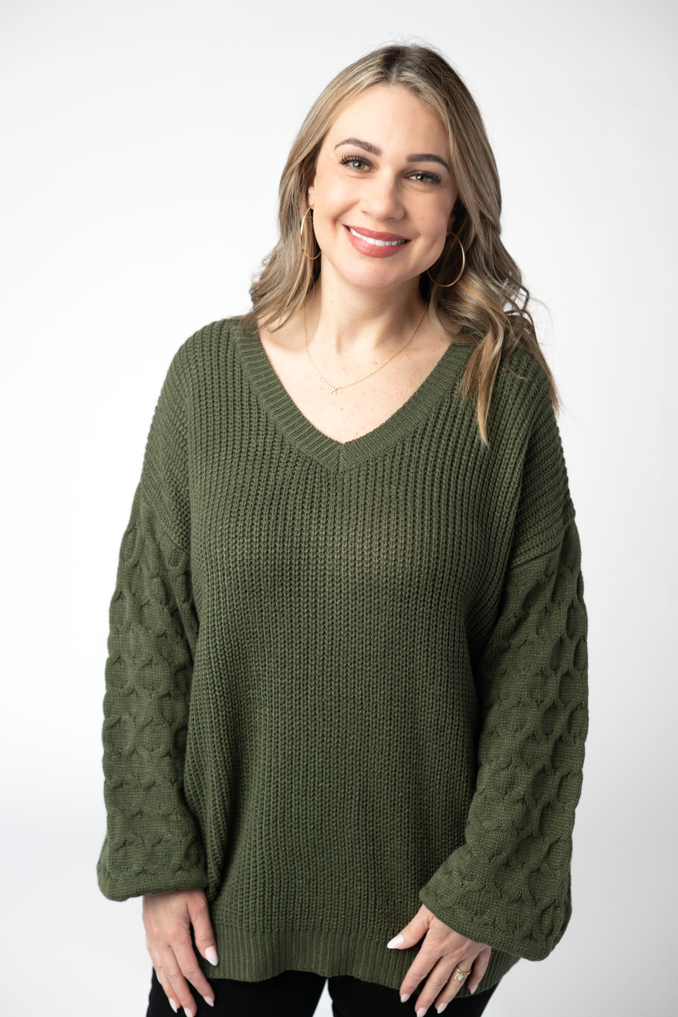 Talina Textured Sweater - Olive