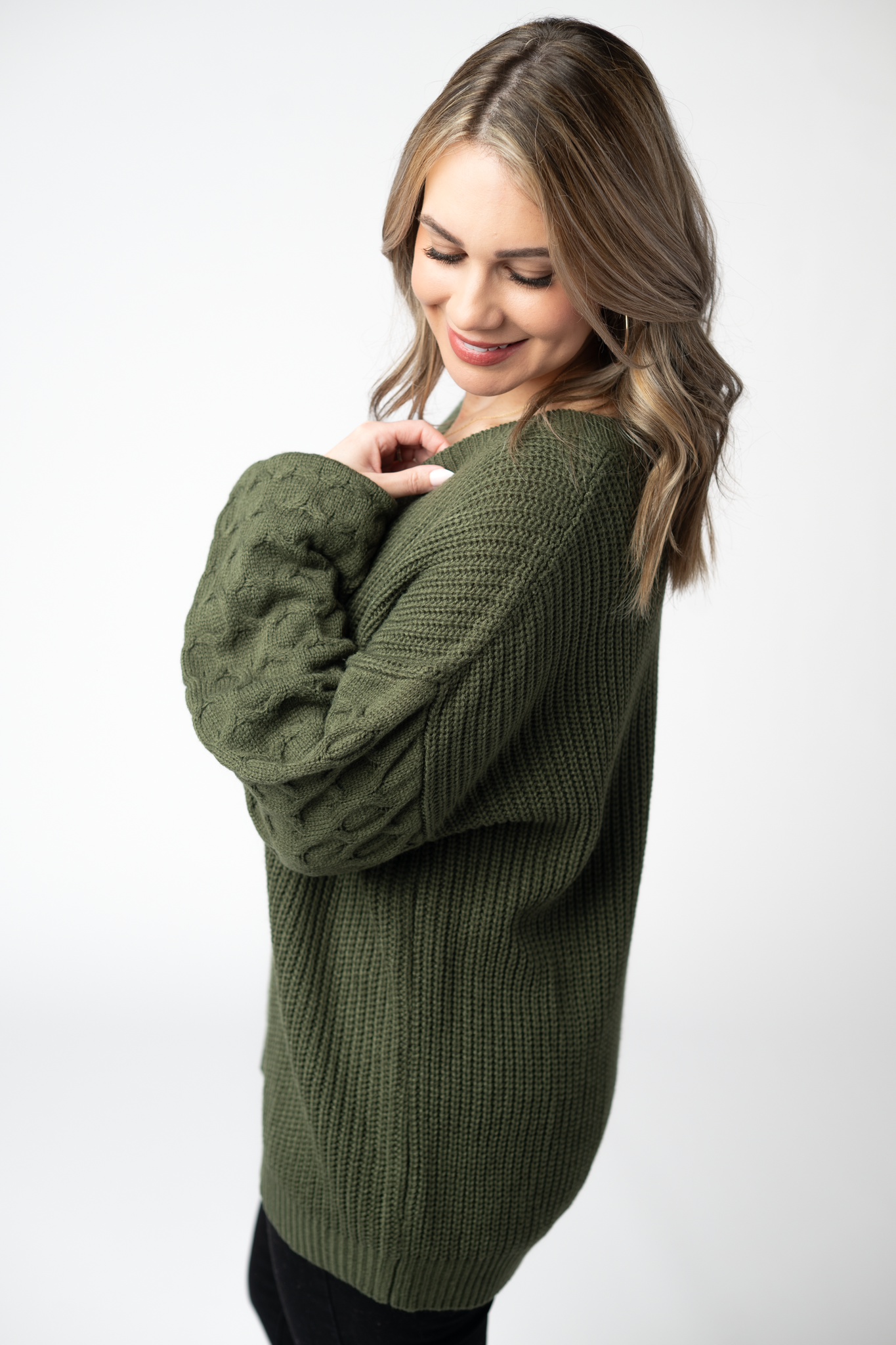 Talina Textured Sweater - Olive