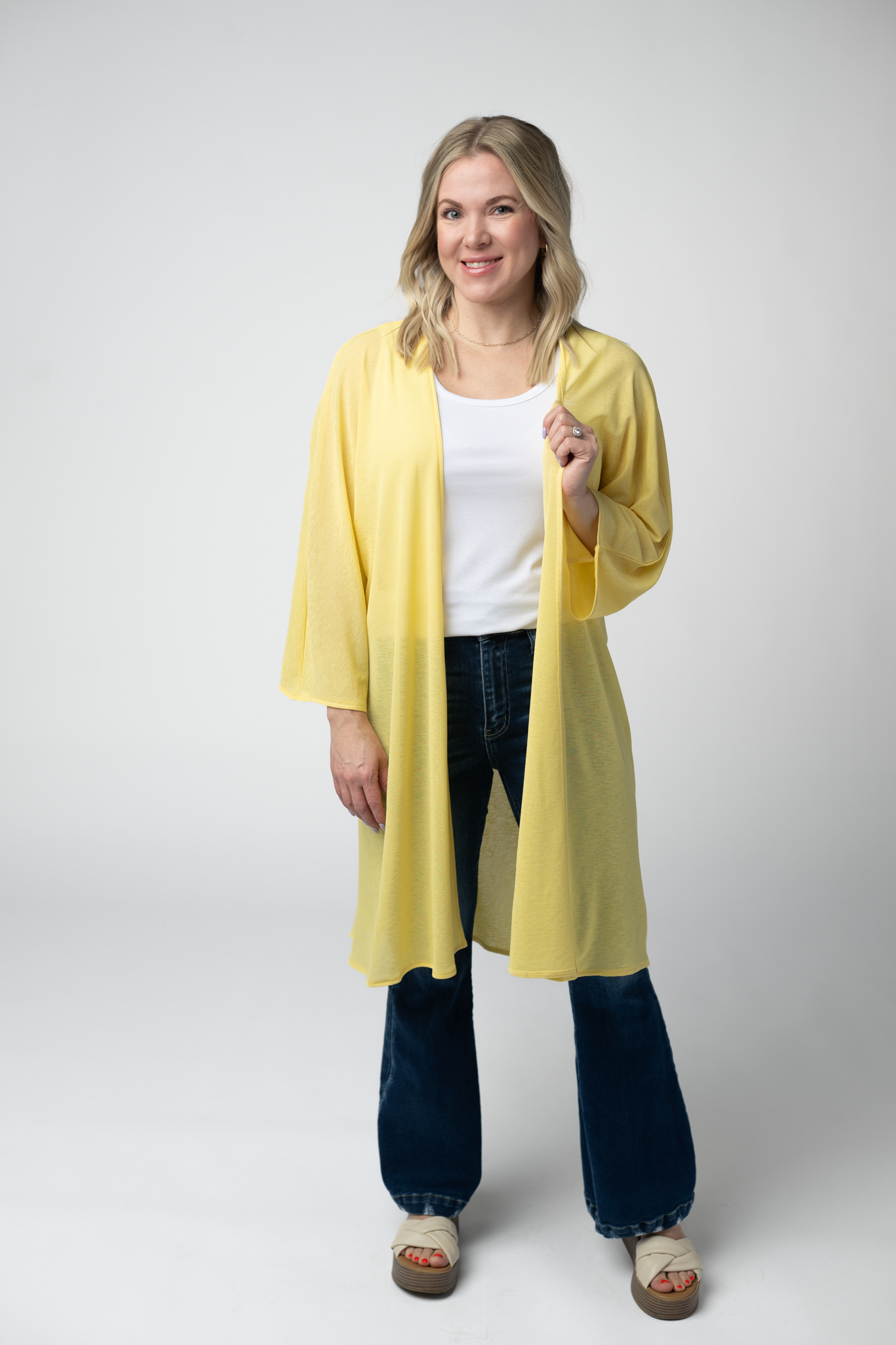 Ellie Cover-Up Kimono - Lemon