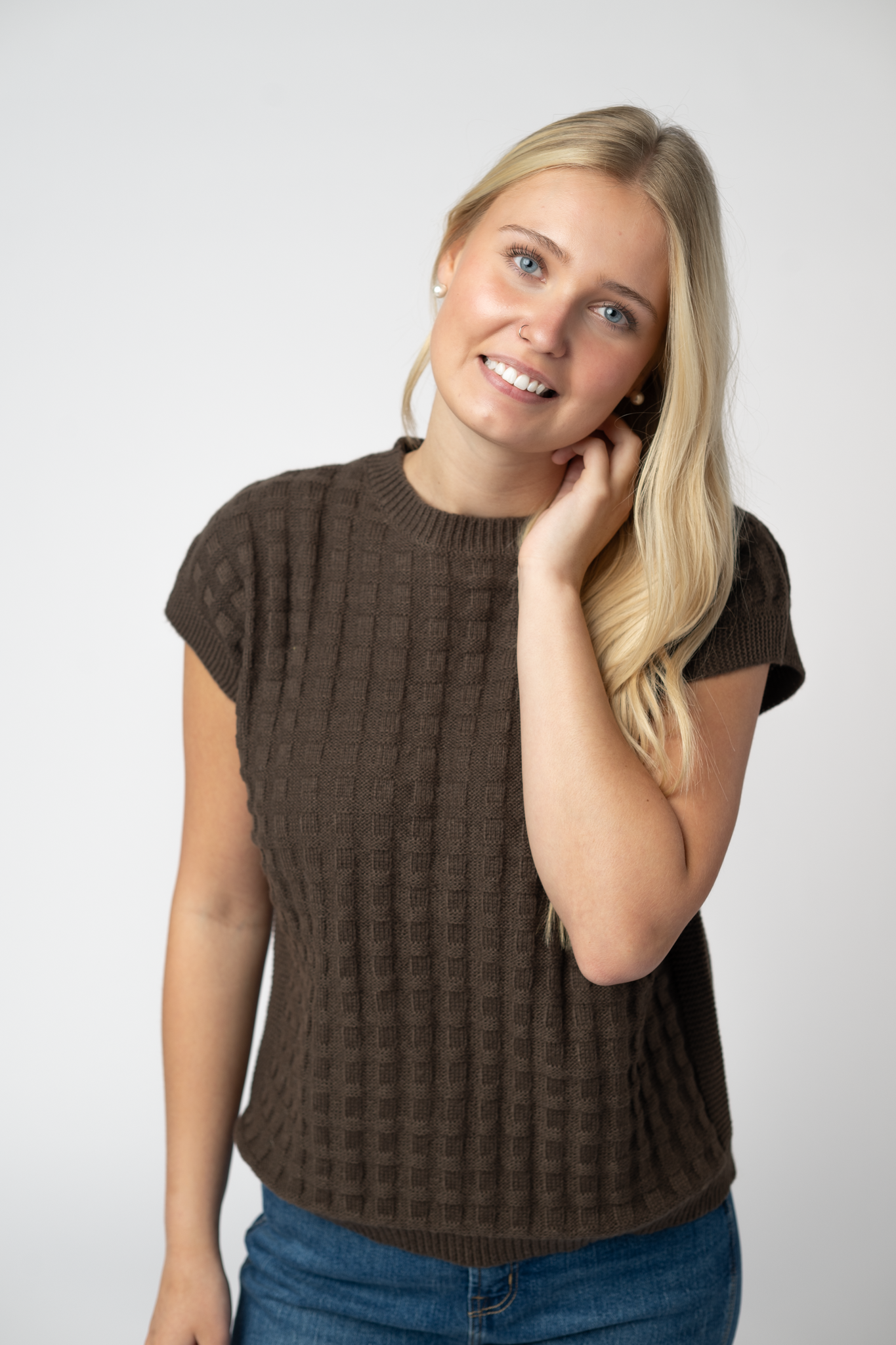 Kelly Knitted Top - Brown