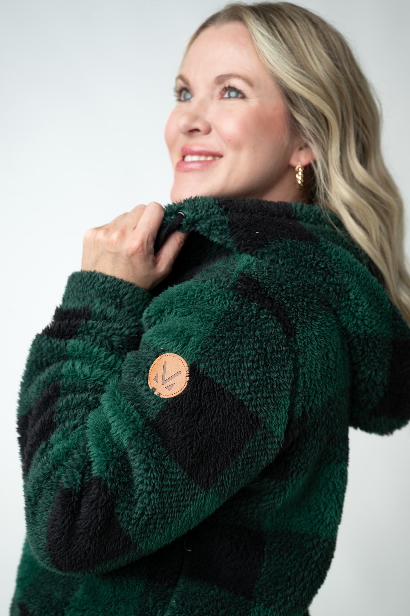 Sherpa Fullzip Hoodie - Evergreen Plaid