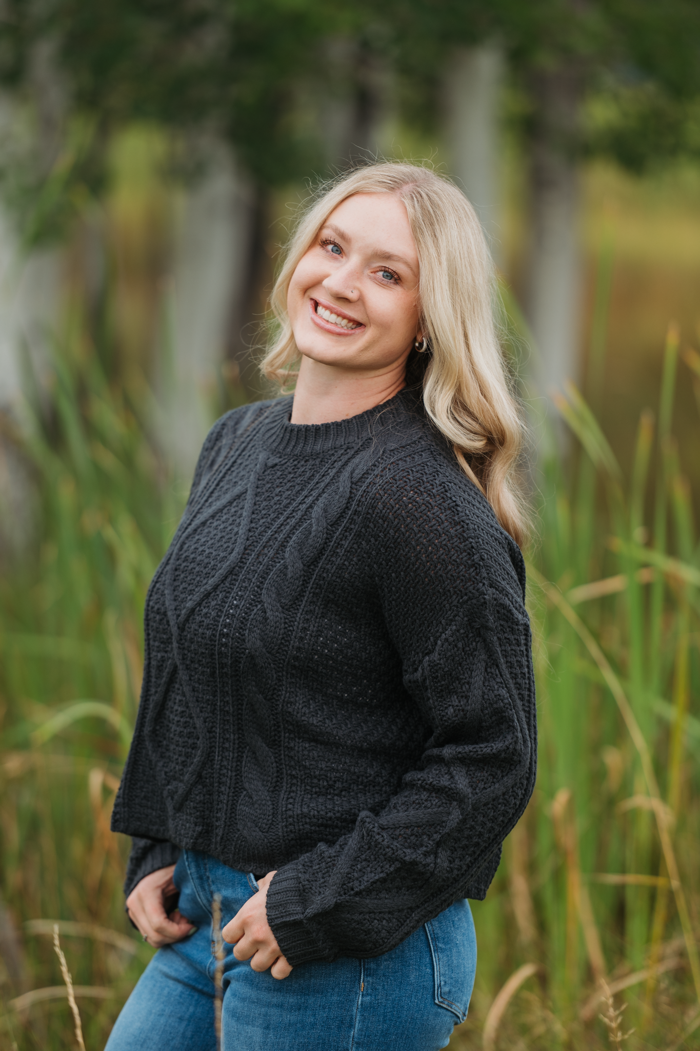 Cable Knit Sweater - Charcoal