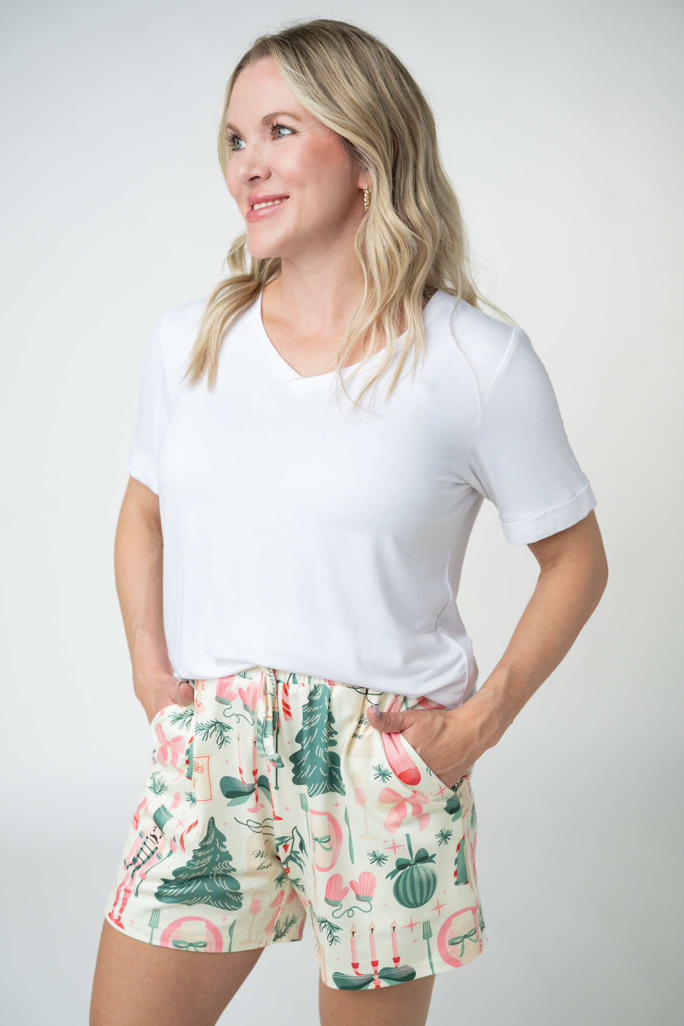 Jamie Lounge Shorts - Pink Pine Noel