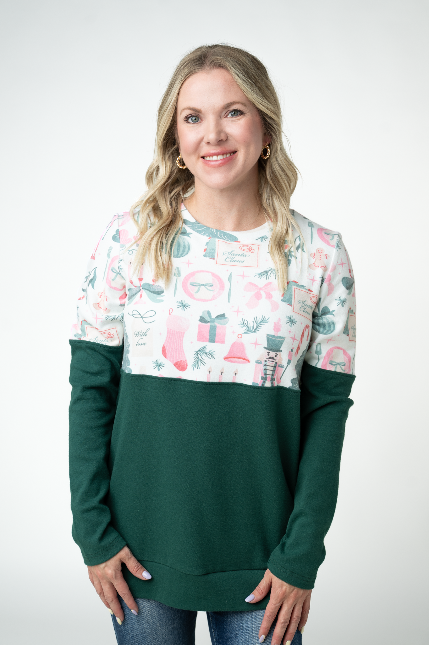 Natalie Pullover - Pink Pine Noel and Evergreen
