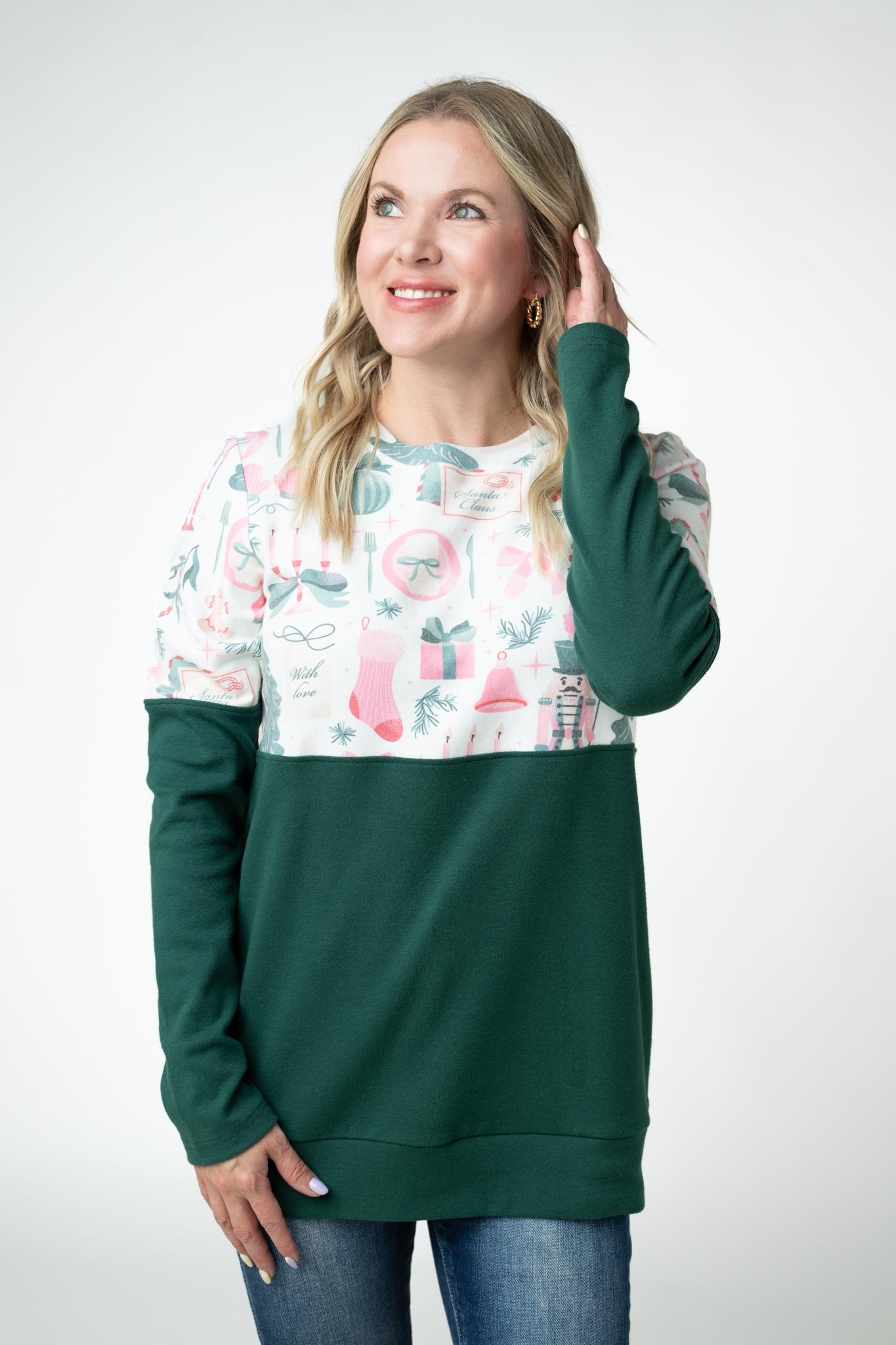 Natalie Pullover - Pink Pine Noel and Evergreen
