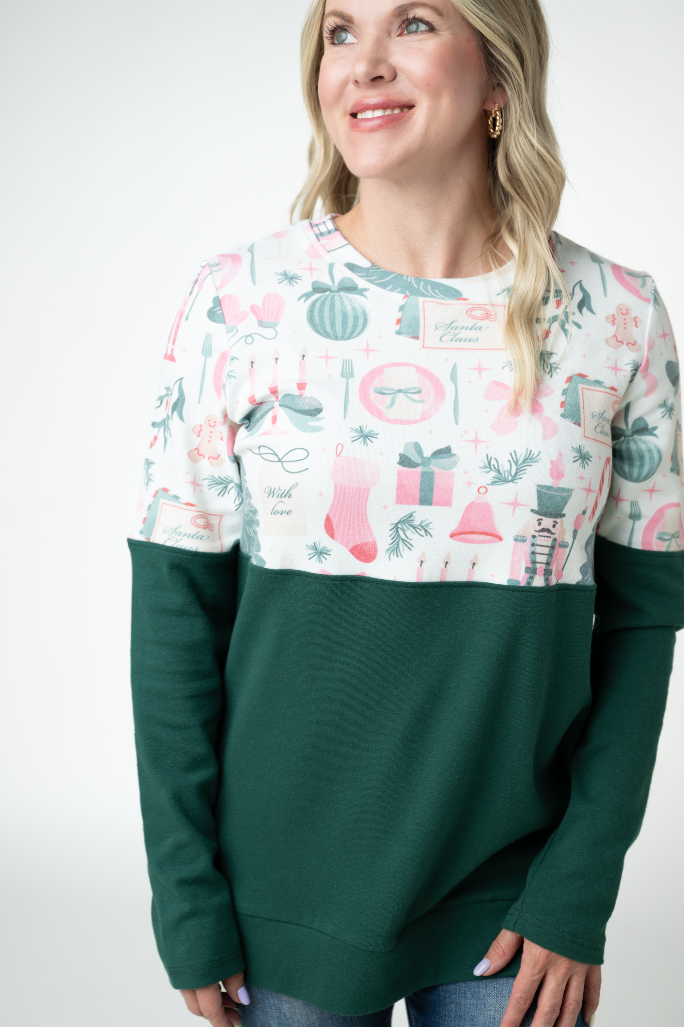 Natalie Pullover - Pink Pine Noel and Evergreen