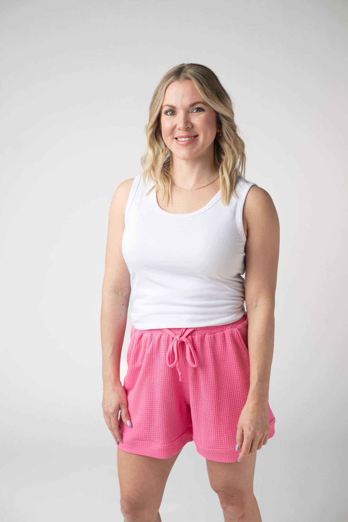Weslie Waffle Shorts - Pink