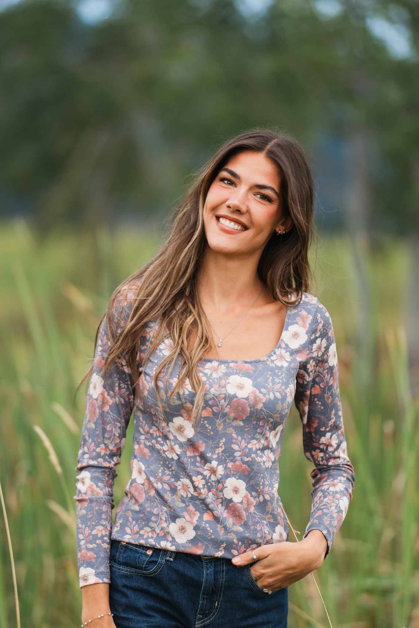 Alyssa Long Sleeve Top - Blushwood Floral