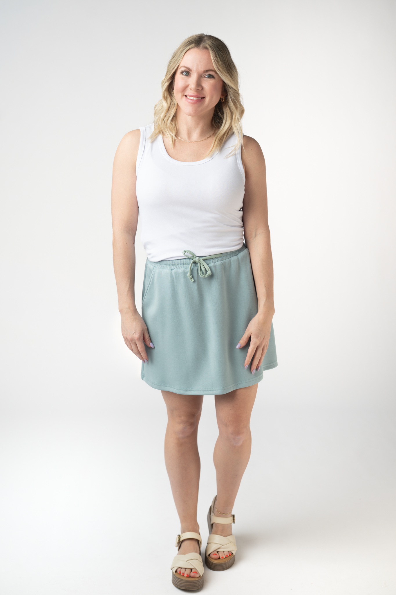 Serena Luxe Skort - Ocean Blue