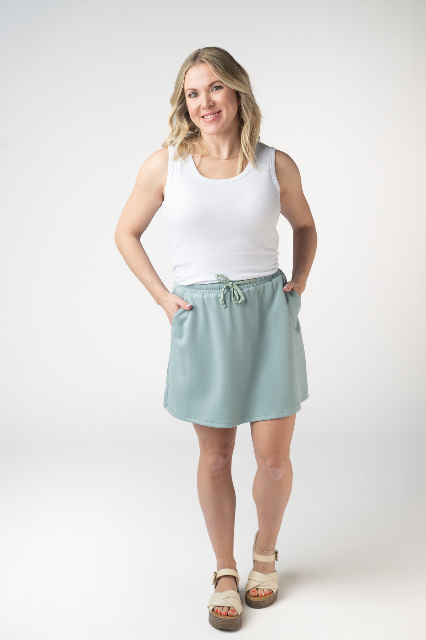 Serena Luxe Skort - Ocean Blue