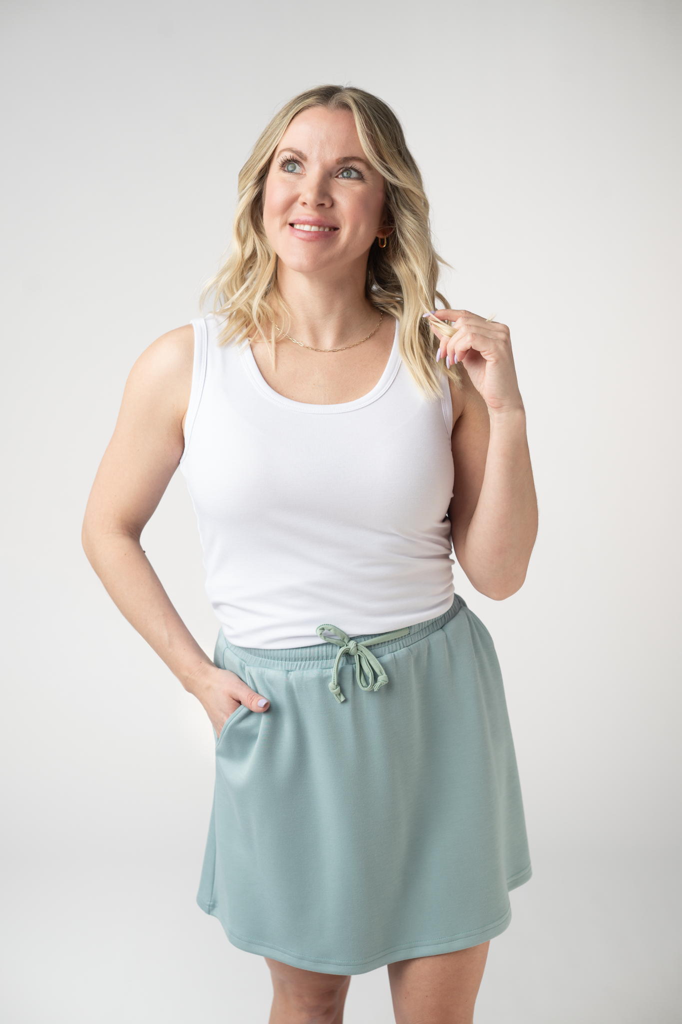 Serena Luxe Skort - Ocean Blue