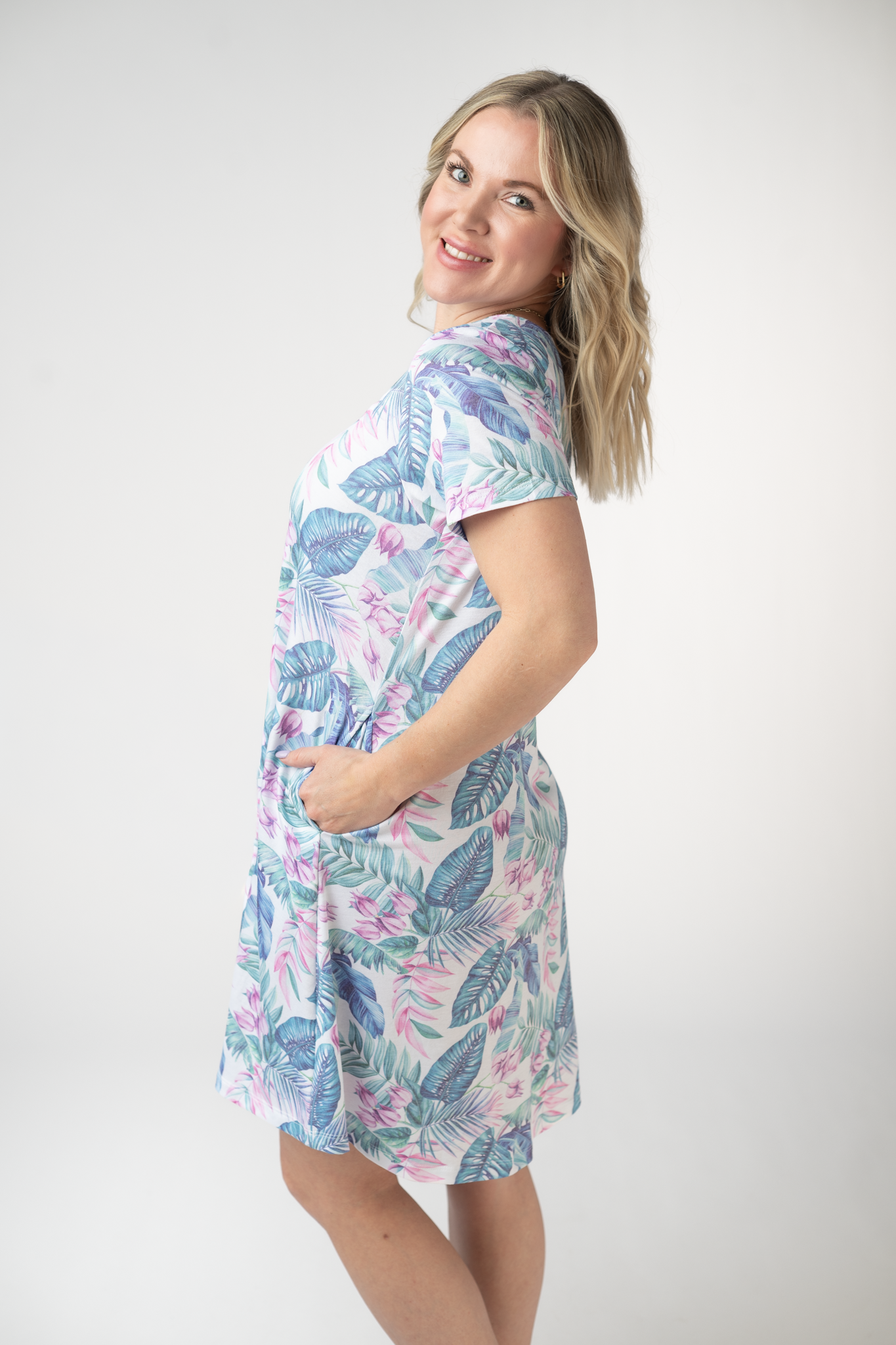 Alicia Dress - Tropical Leaf