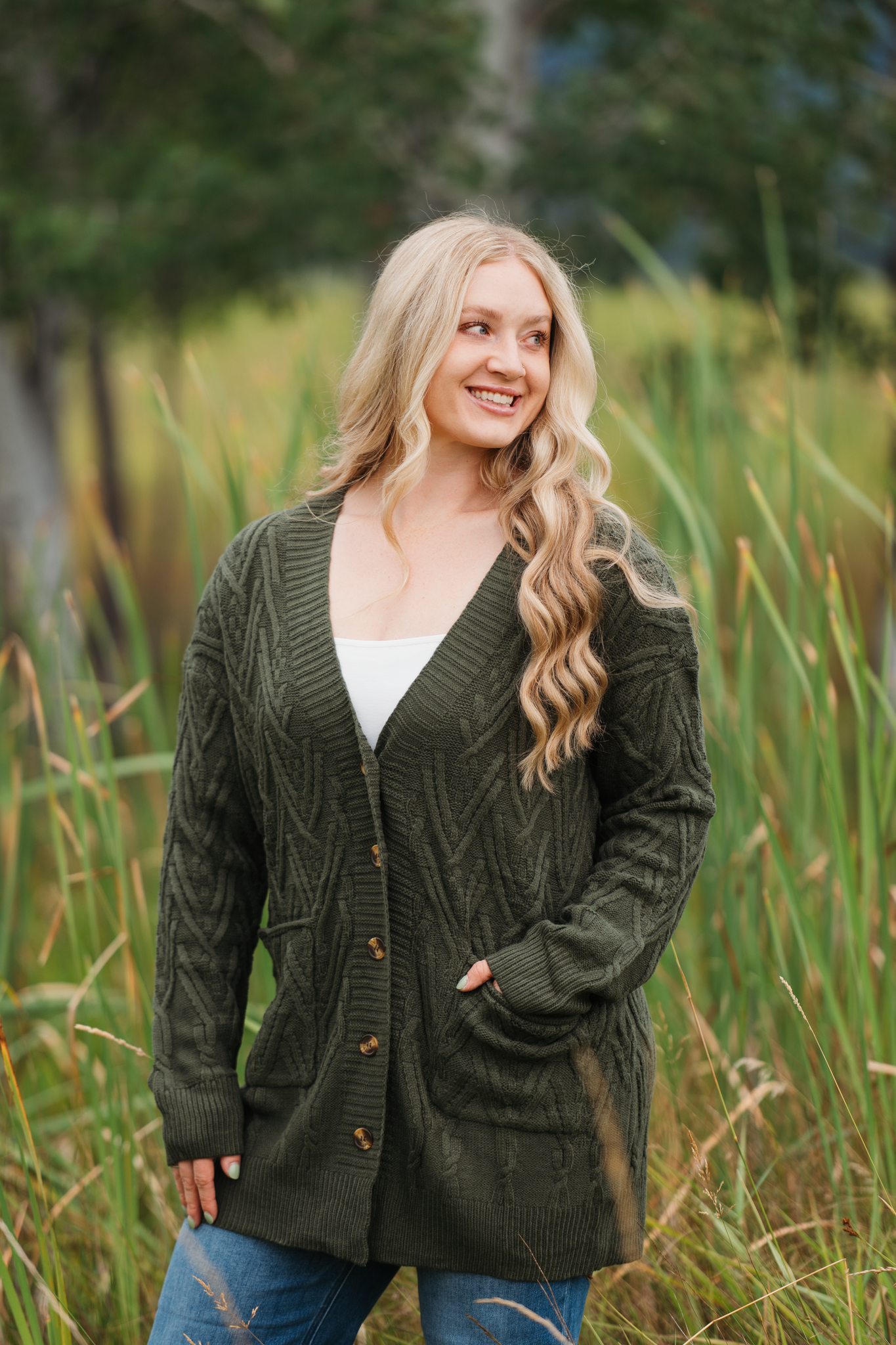 Brooks Button Sweater Cardigan - Olive