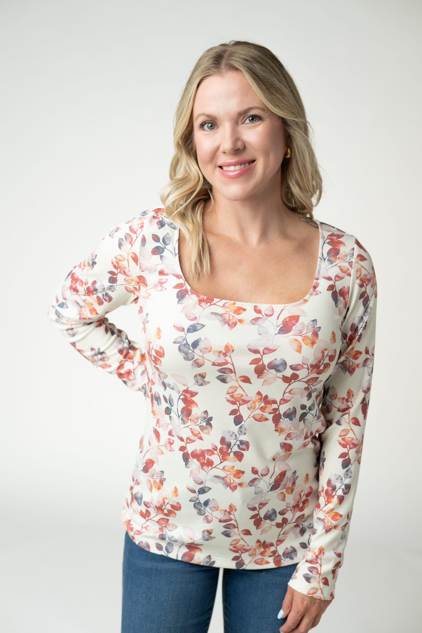 Alyssa Long Sleeve Top - Autumn Watercolor