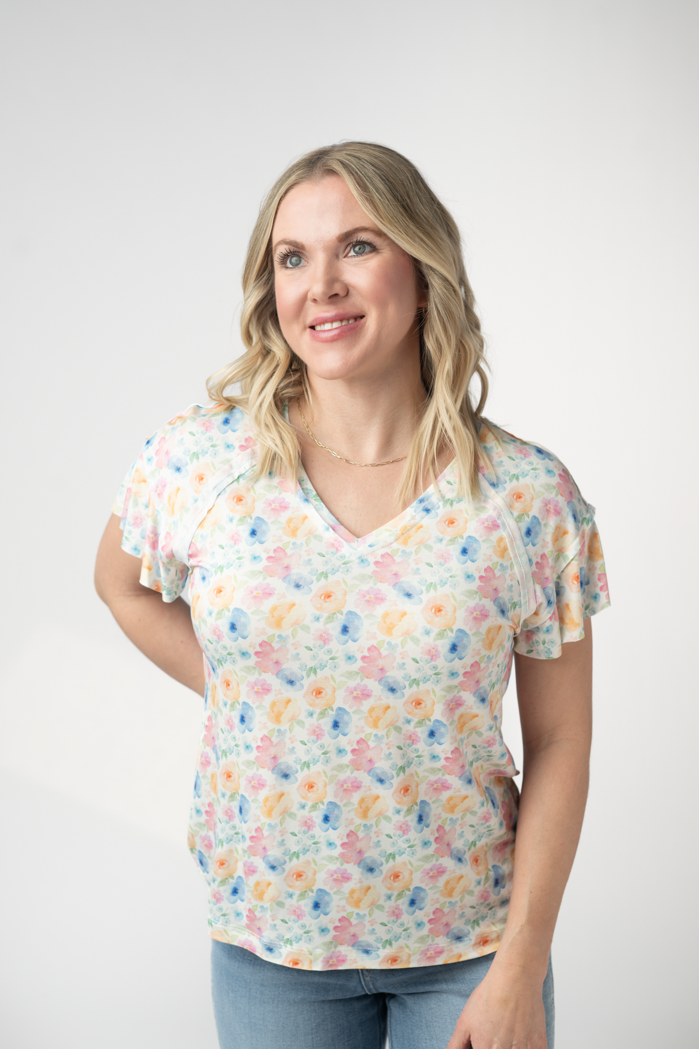 Raelynn V-Neck Top - Petal Gardens