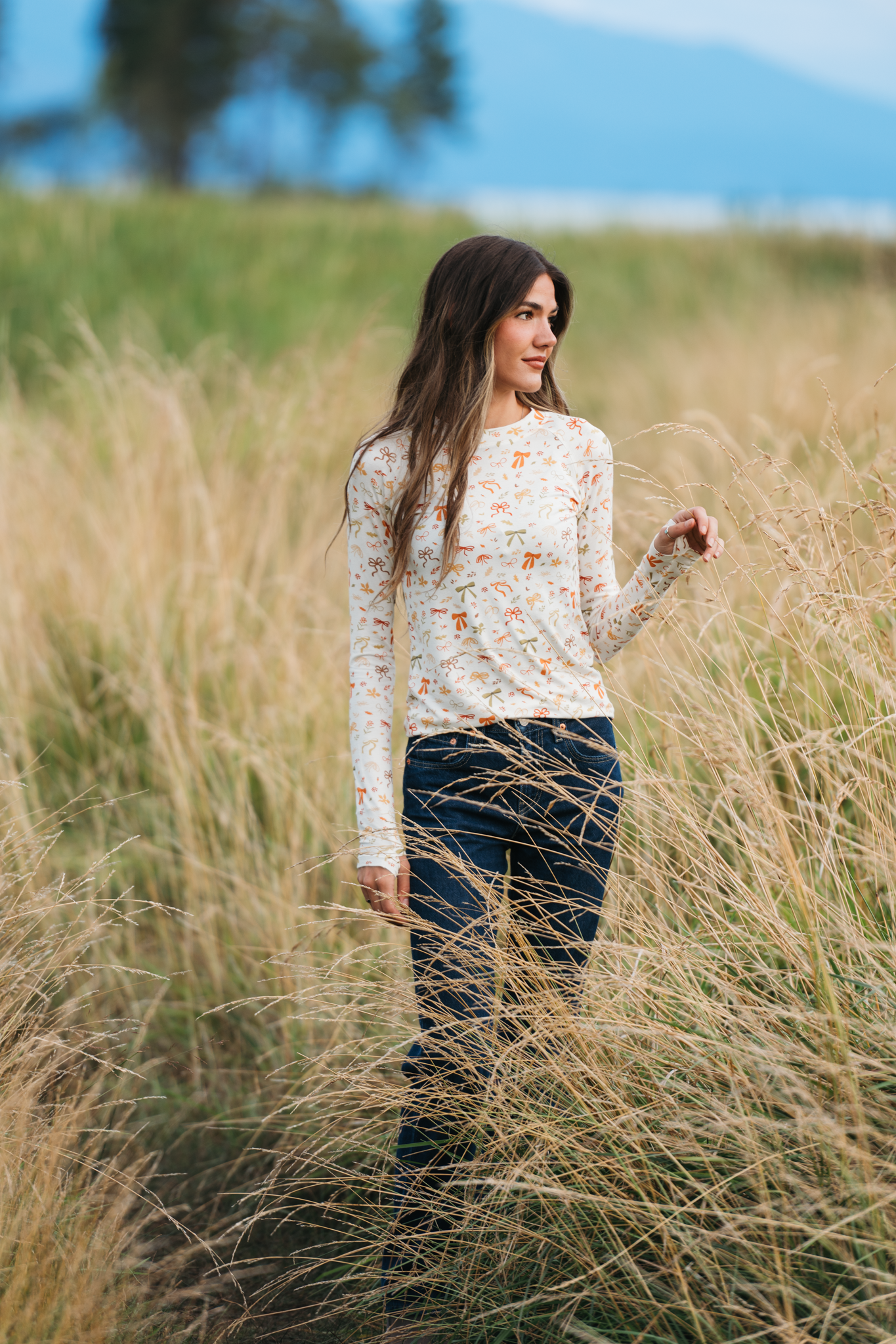 Blair Long Sleeve Top - Harvest Bows