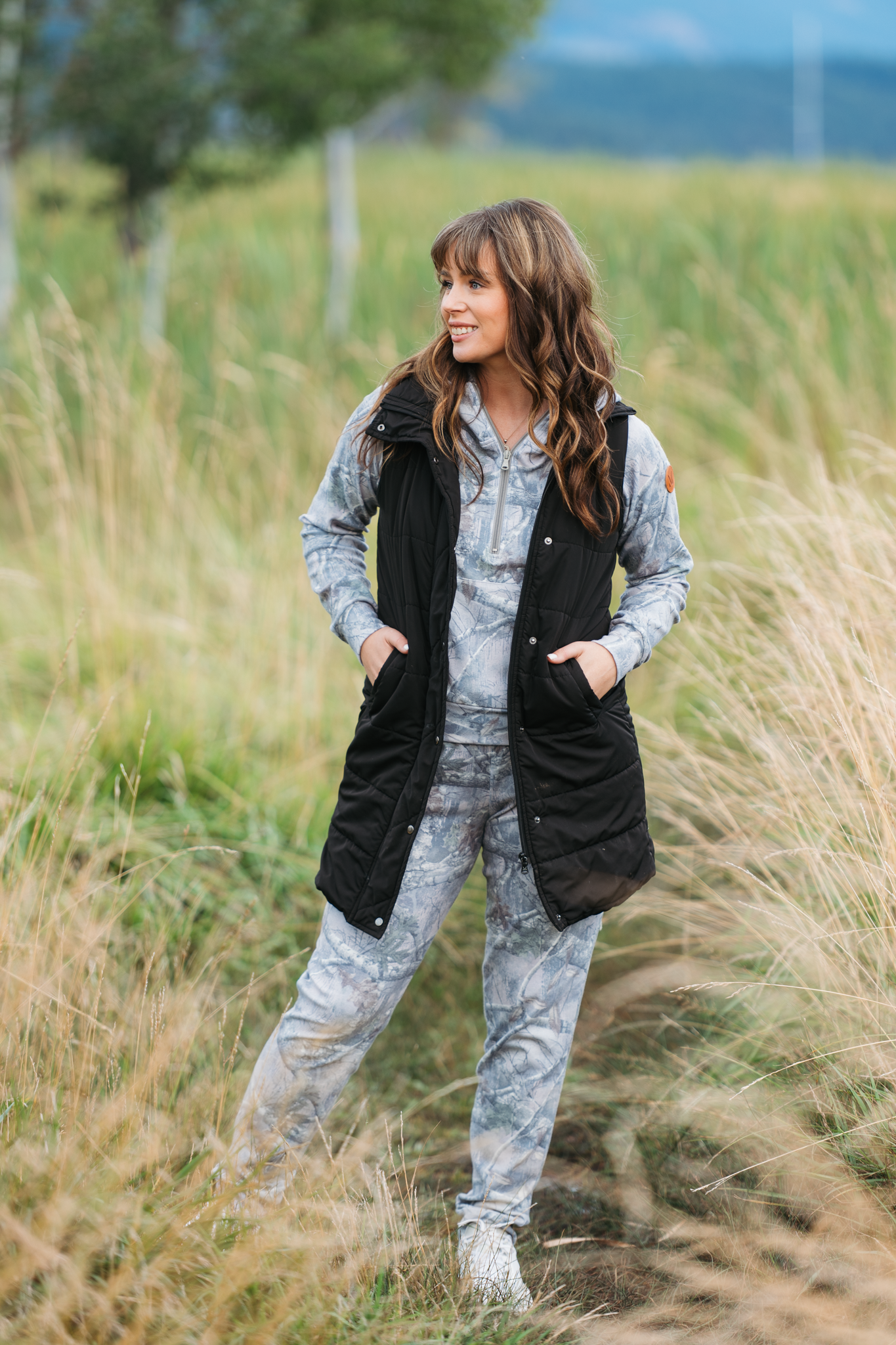 Harlow Long Vest - Black