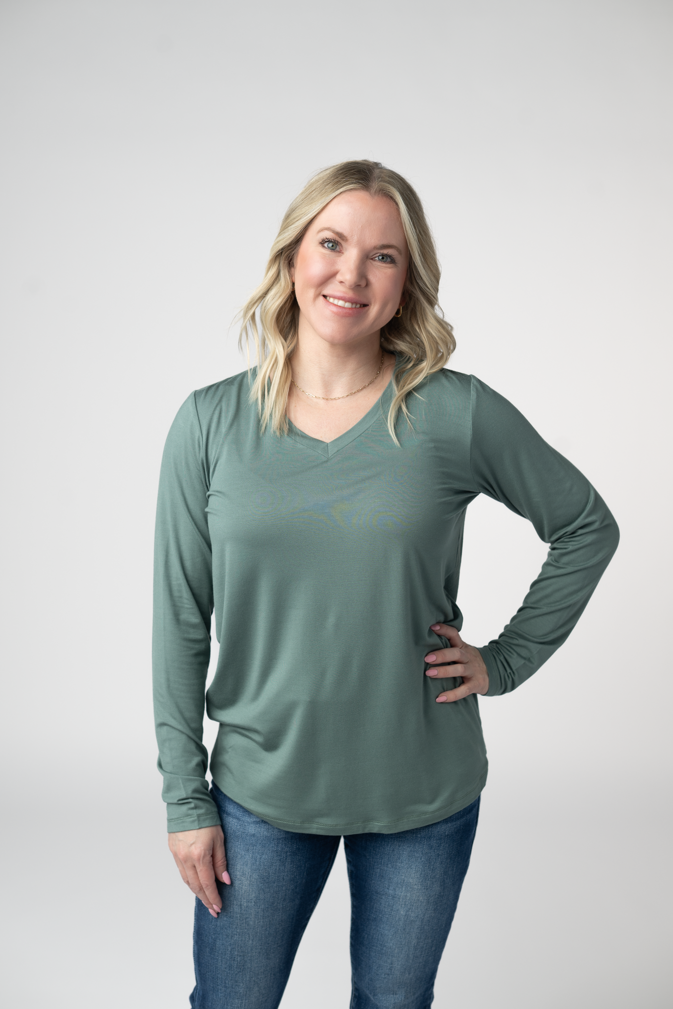 Larissa Long Sleeve - Dusty Jade
