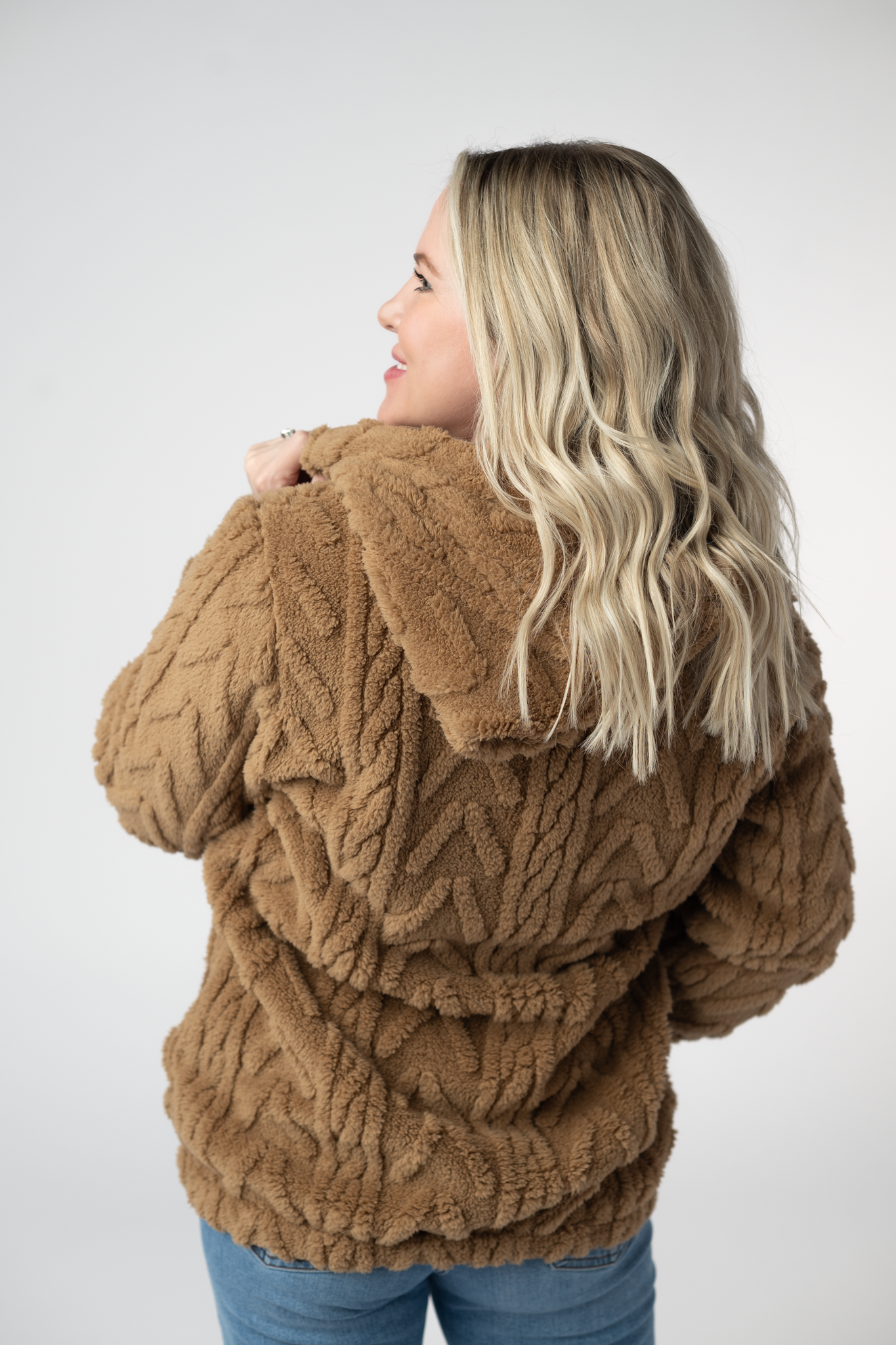 Fuzzy Sherpa Fullzip Hoodie - Maple