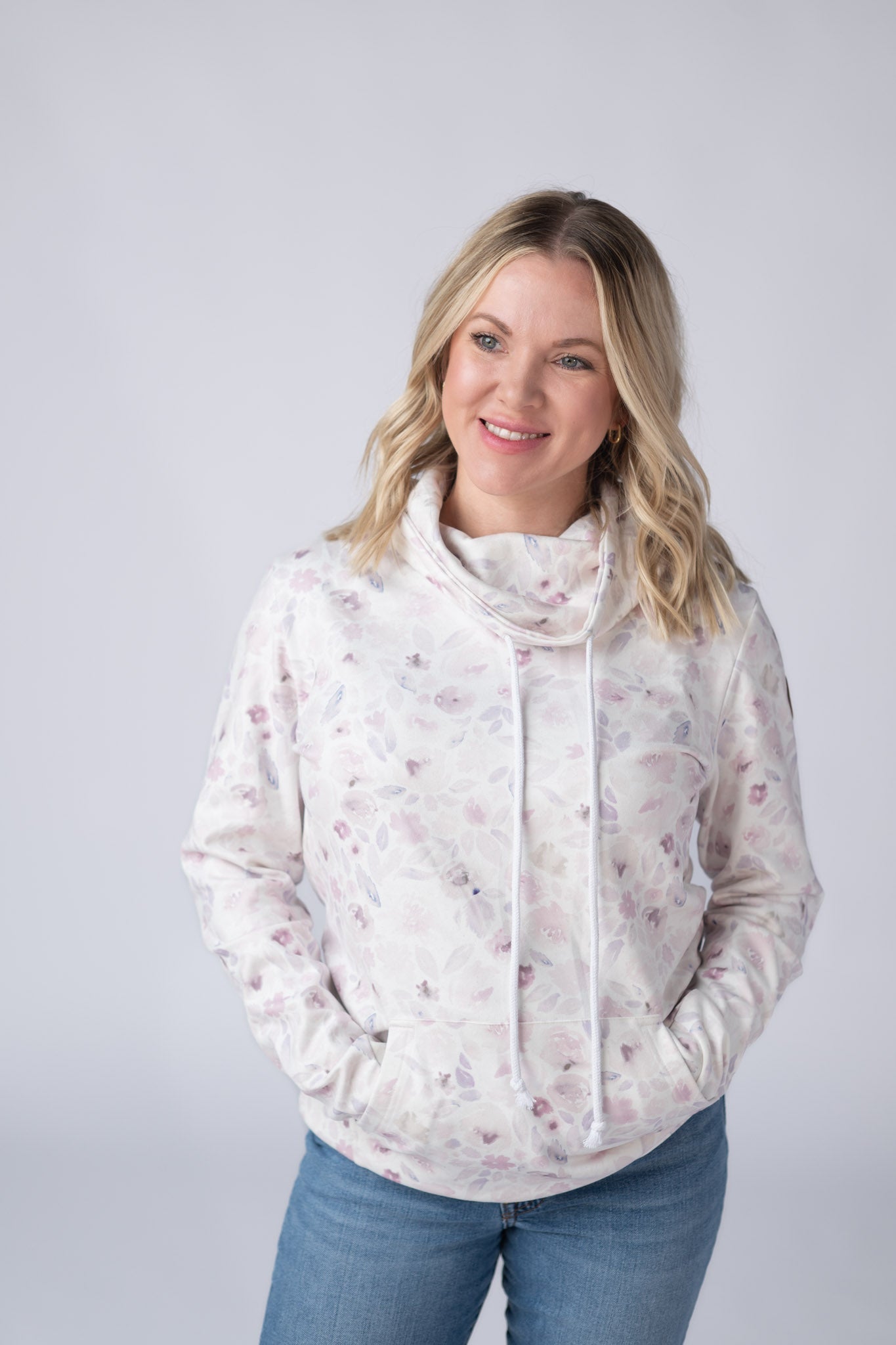 Soft Funnel Neck - Blush Floral