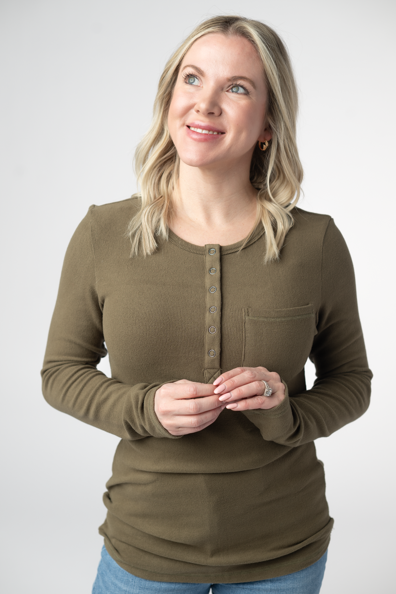 Georgia Long Sleeve Top - Olive