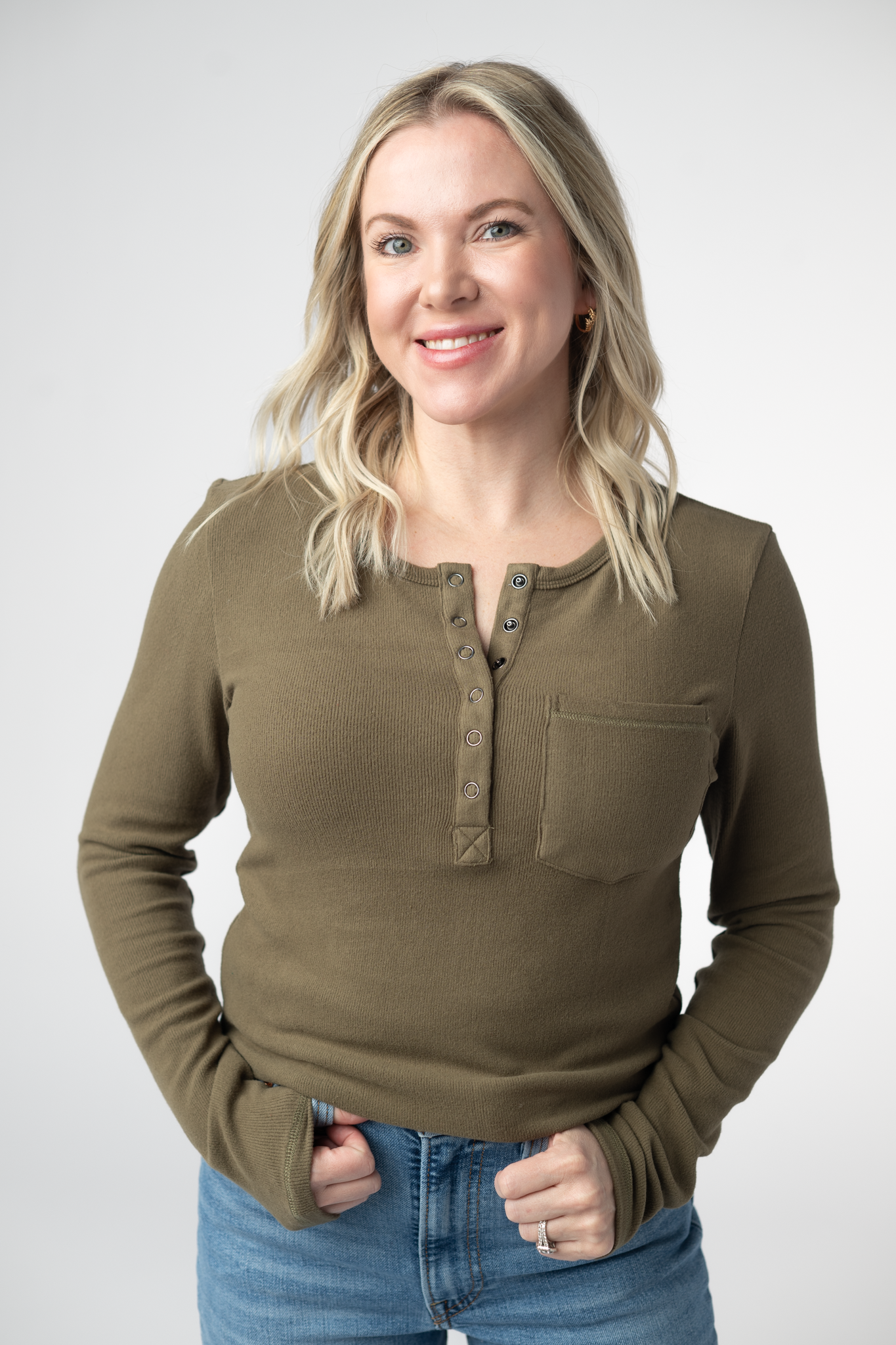 Georgia Long Sleeve Top - Olive