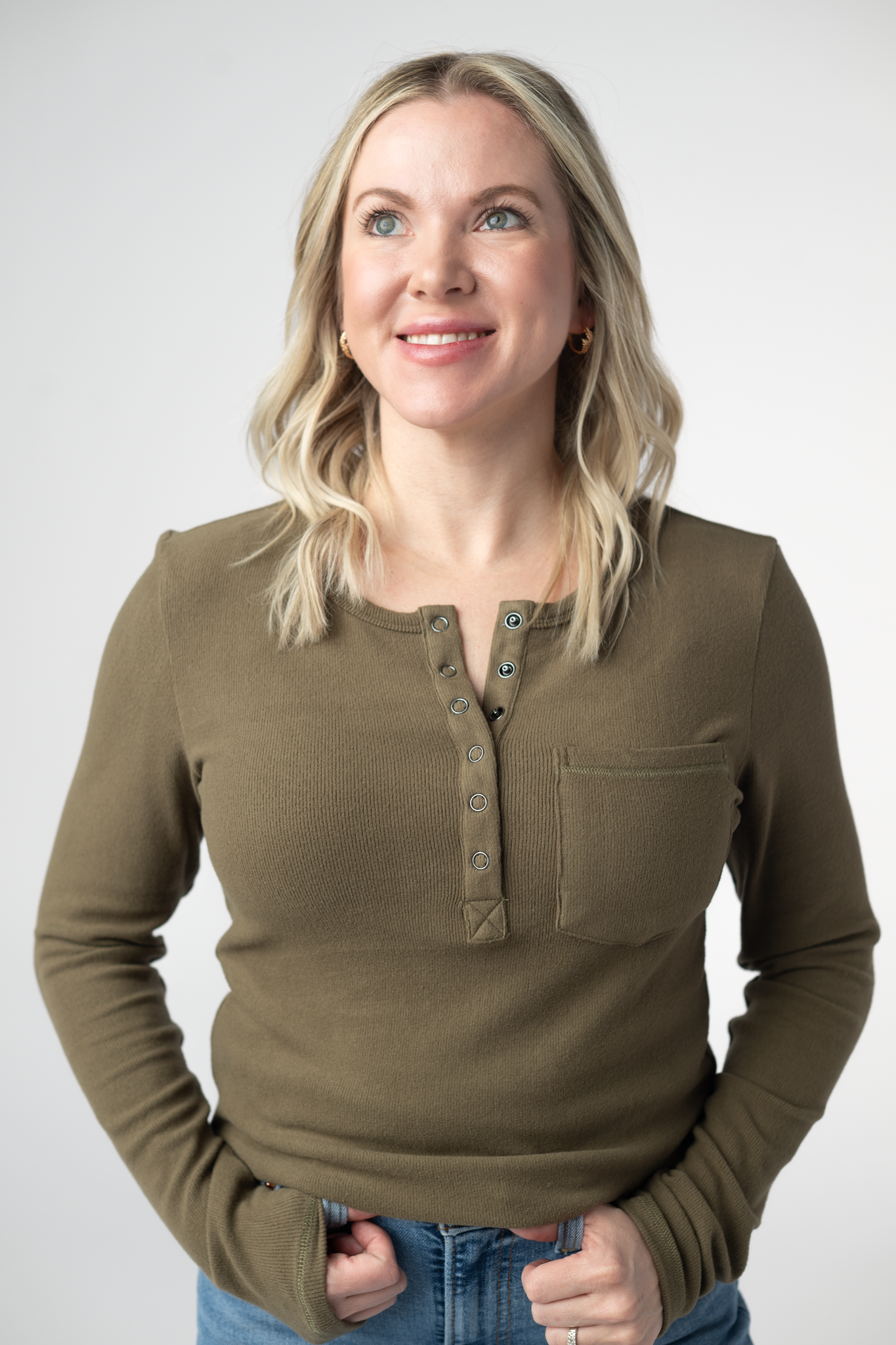 Georgia Long Sleeve Top - Olive