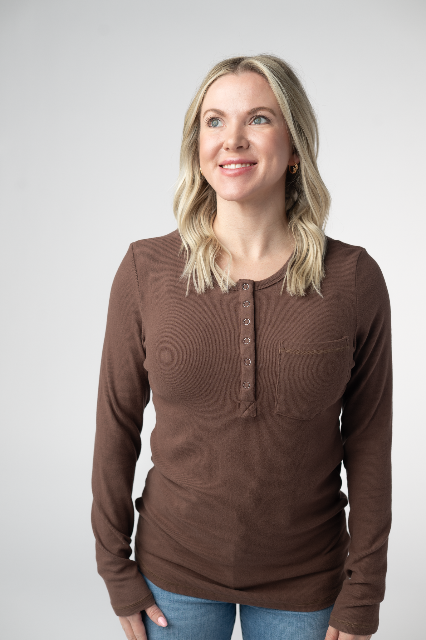 Georgia Long Sleeve Top - Brown