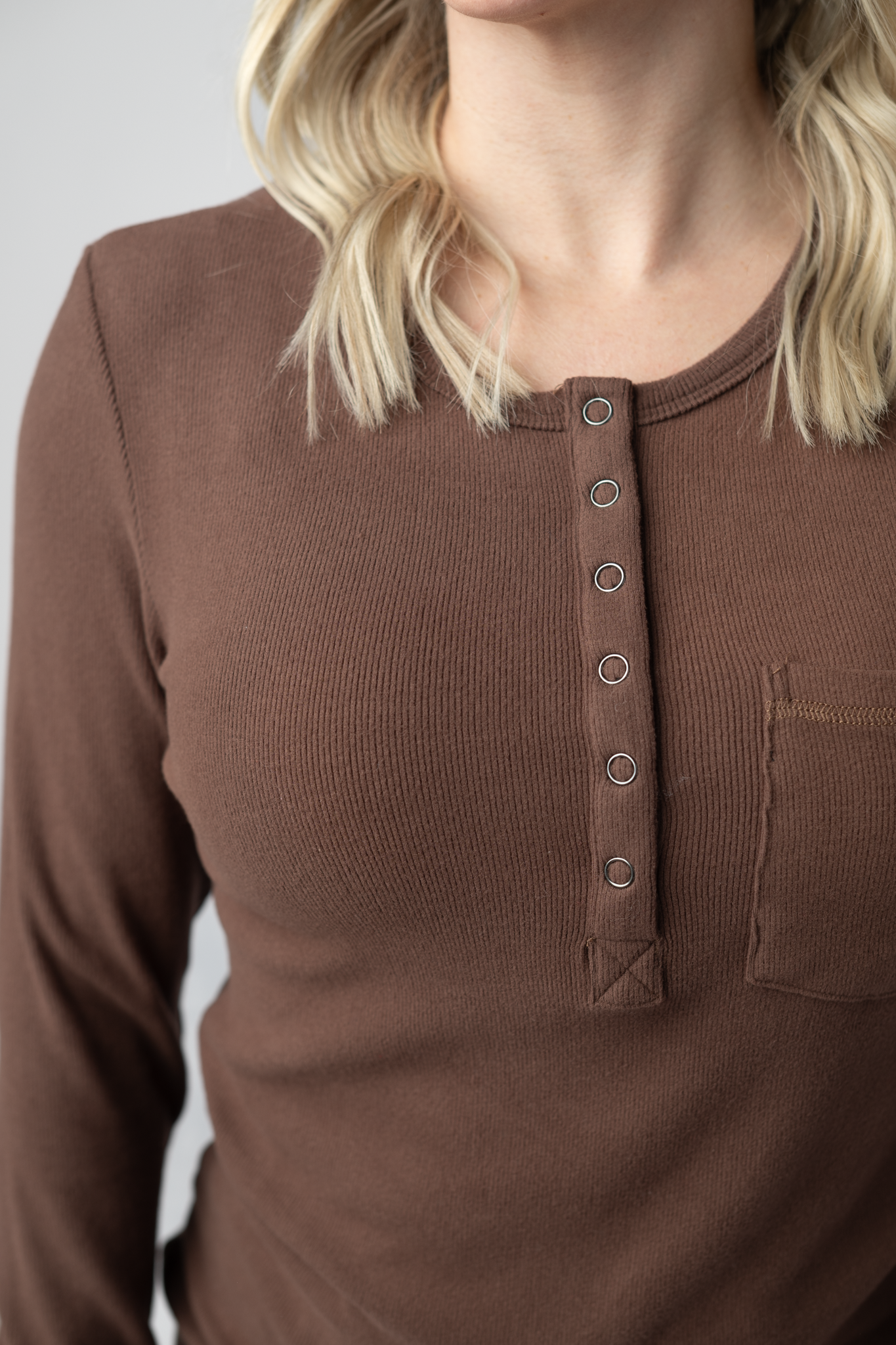 Georgia Long Sleeve Top - Brown