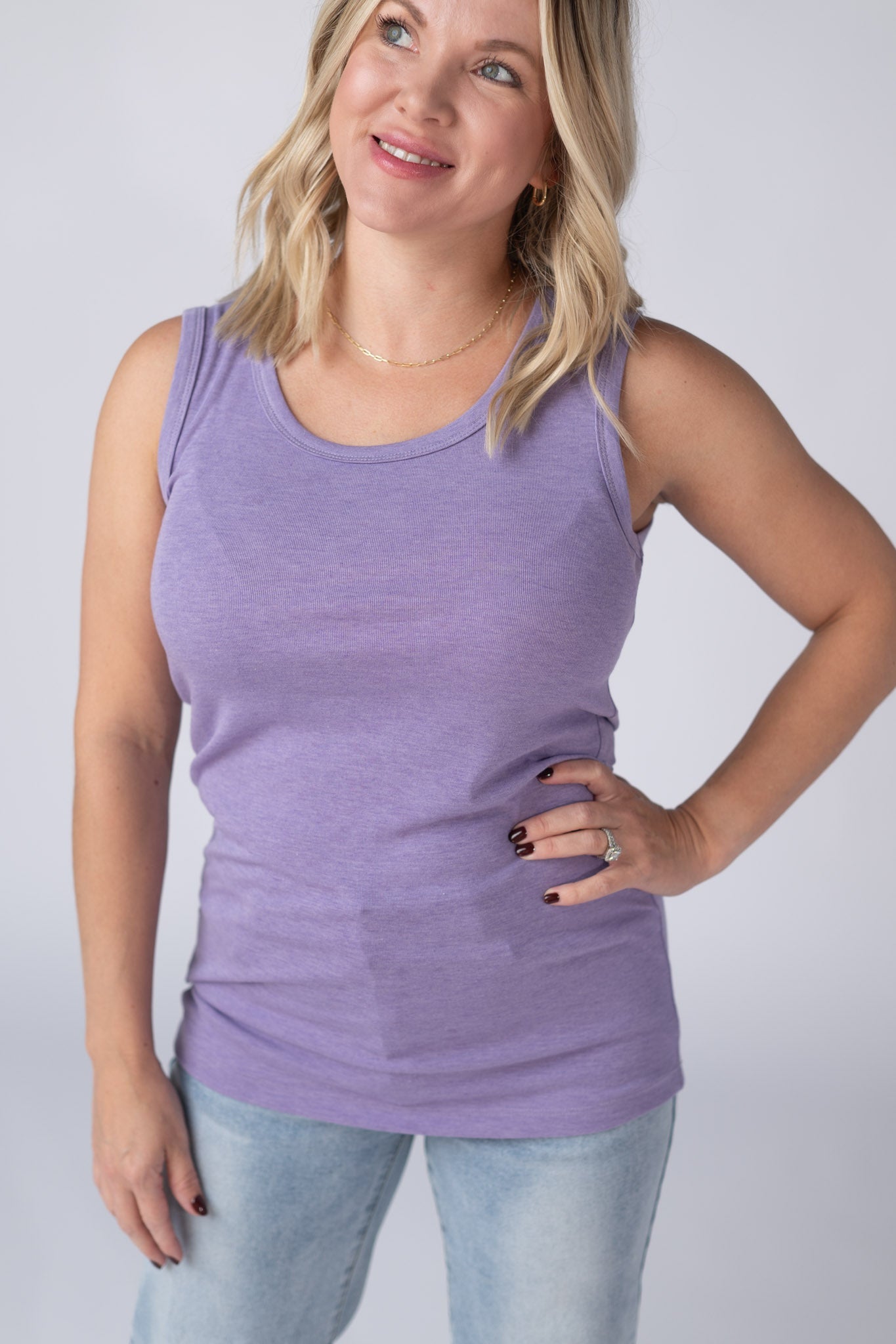 Ava Tank - Heathered Lavender